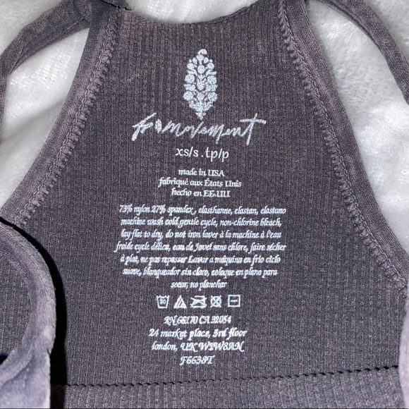 NEW Free People Happiness Runs Seamless Crop - XS/S Washed Grey - Picture 4 of 6